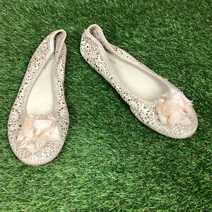 Sundance Laser cut Leather Ballerina Flats Sandals